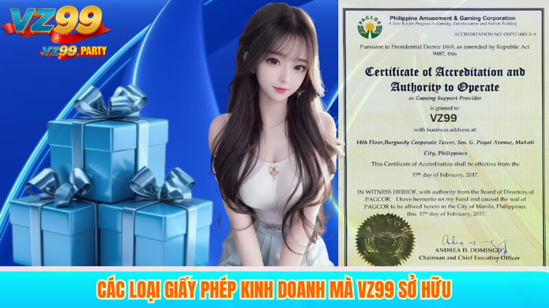 VZ99 có giấy phép kinh doanh hay không? Giải đáp chi tiết 3 Các loại giấy phép kinh doanh mà VZ99 sở hữu